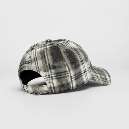 Berwick Cotton Plaid Cap — Black And White (studio solo alt)