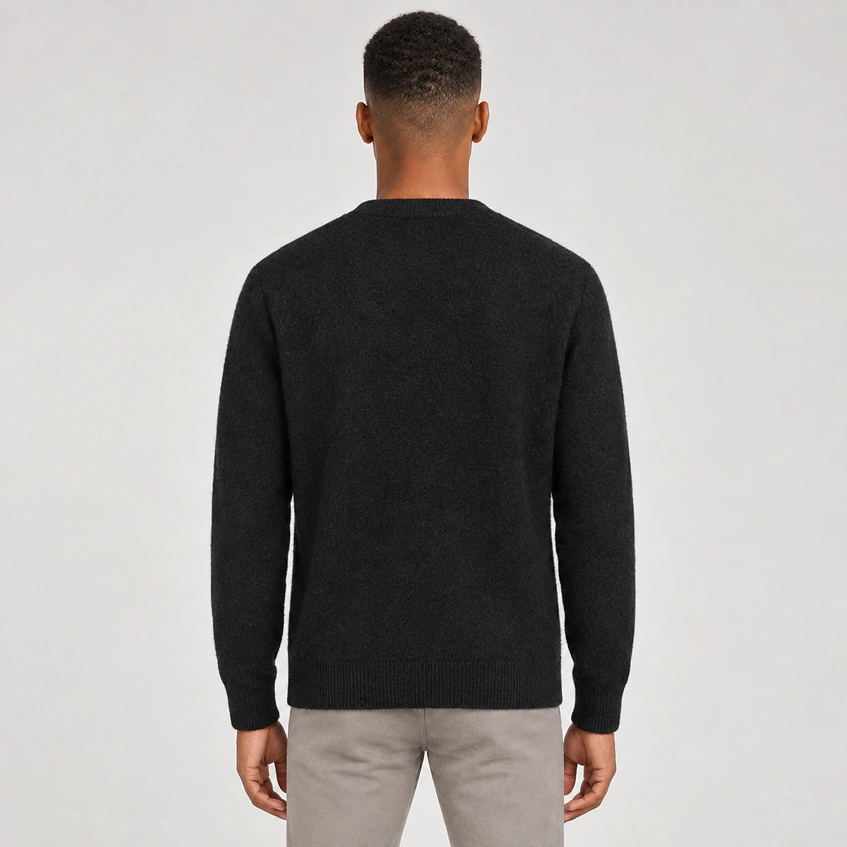 Dalven Wool Blend Cardigan — Black (apparel back)