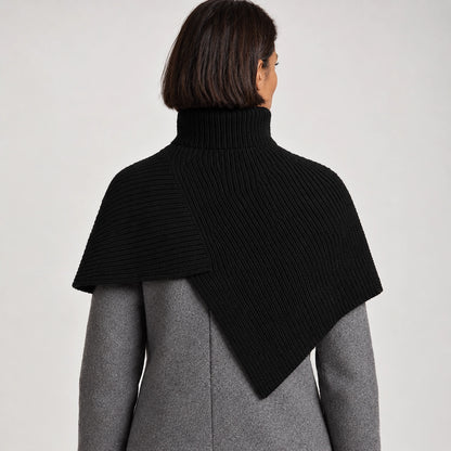 Belvara Ribbed Knit Wrap — Black (apparel back)