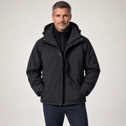 Draven Fleece Lined Jacket — Black (apparel front)