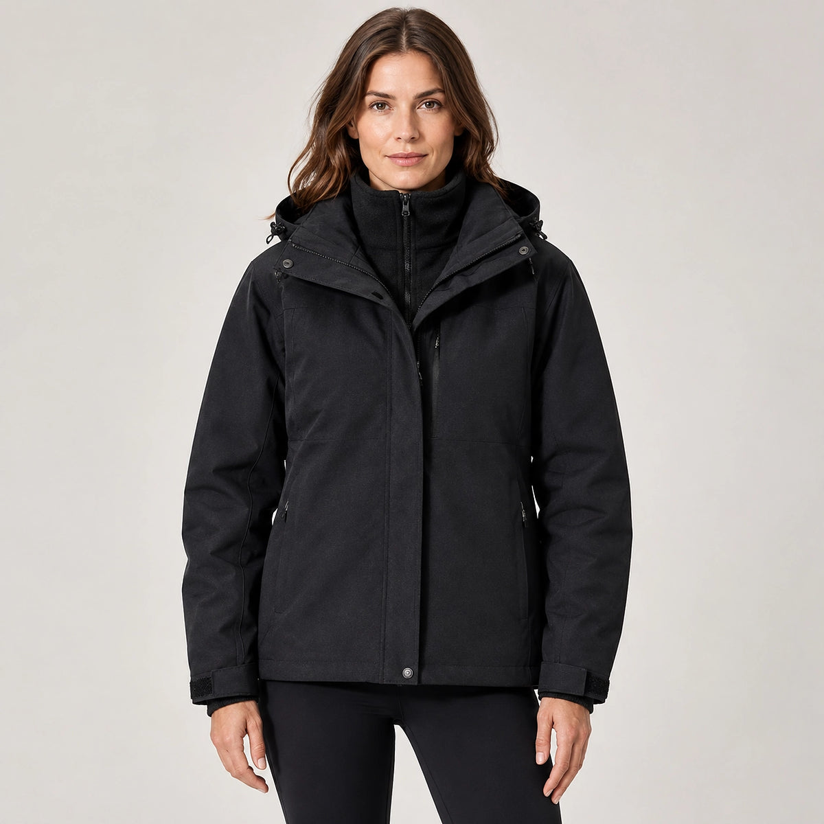 Brindal Hooded Shell Jacket — Black (apparel front)