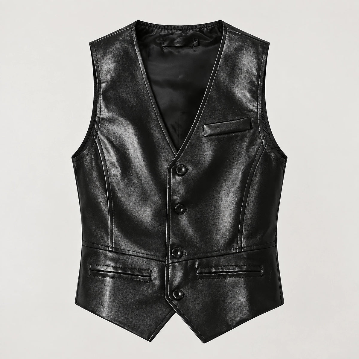 Darro Leather Vest — Black (apparel solo)
