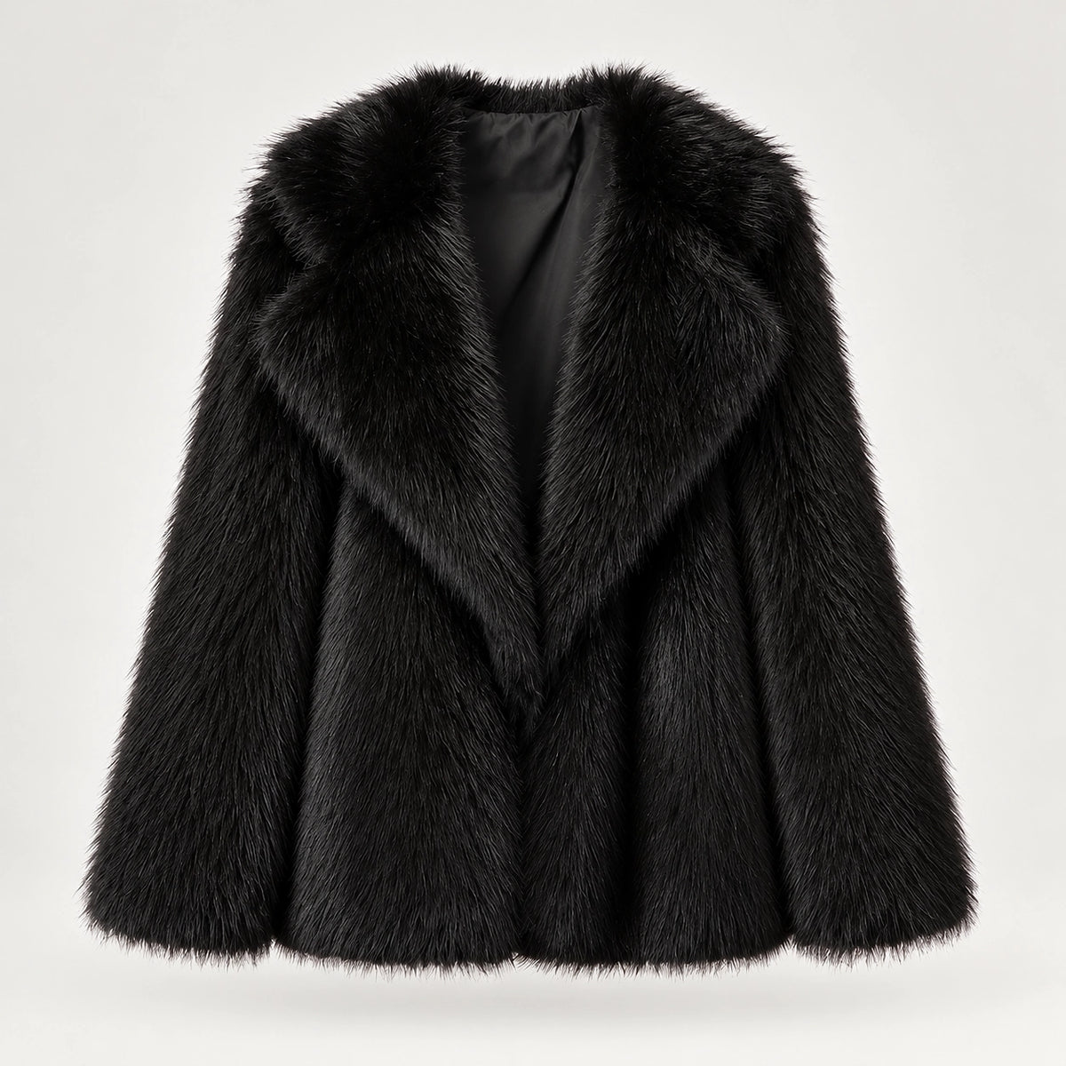 Neravessa Lapel Coat — Black (apparel solo)