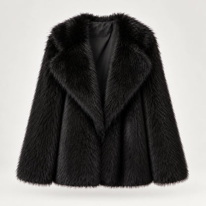 Neravessa Lapel Coat — Black (apparel solo)