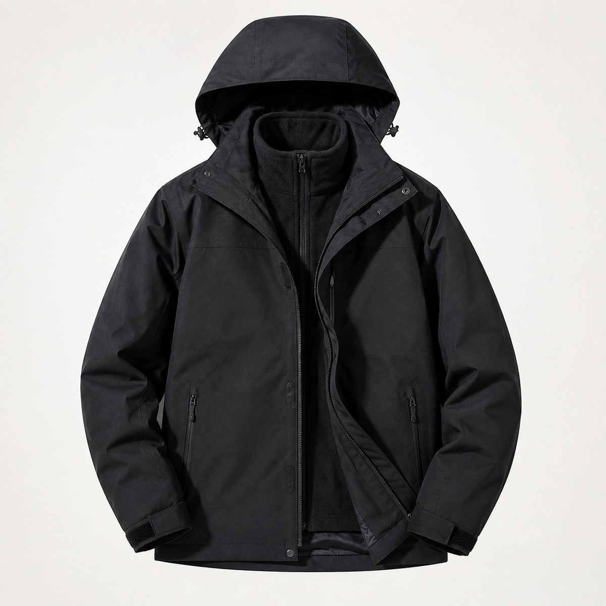 Draven Fleece Lined Jacket — Black (apparel solo)