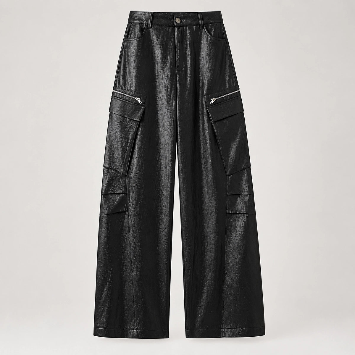 Brevel Leather Cargo Pants — Black (apparel solo)