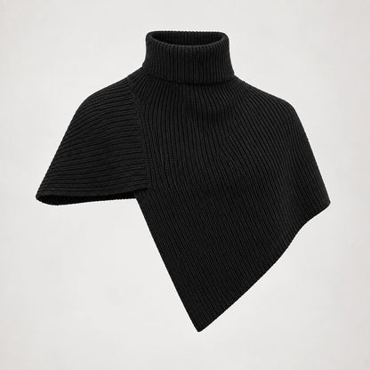 Belvara Ribbed Knit Wrap — Black (apparel solo)