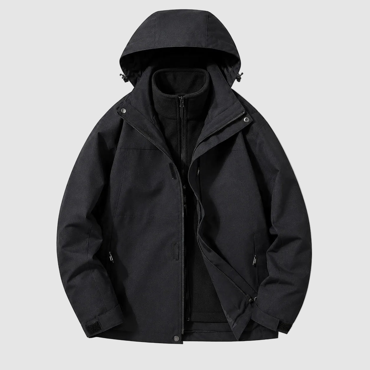 Brindal Hooded Shell Jacket — Black (apparel solo)