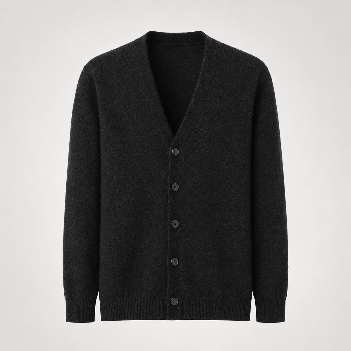 Dalven Wool Blend Cardigan — Black (apparel solo)