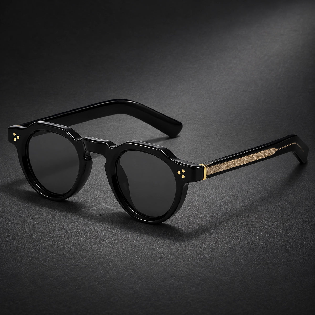 Delvano Capri Sunglasses — Black/black (sunglasses hero)