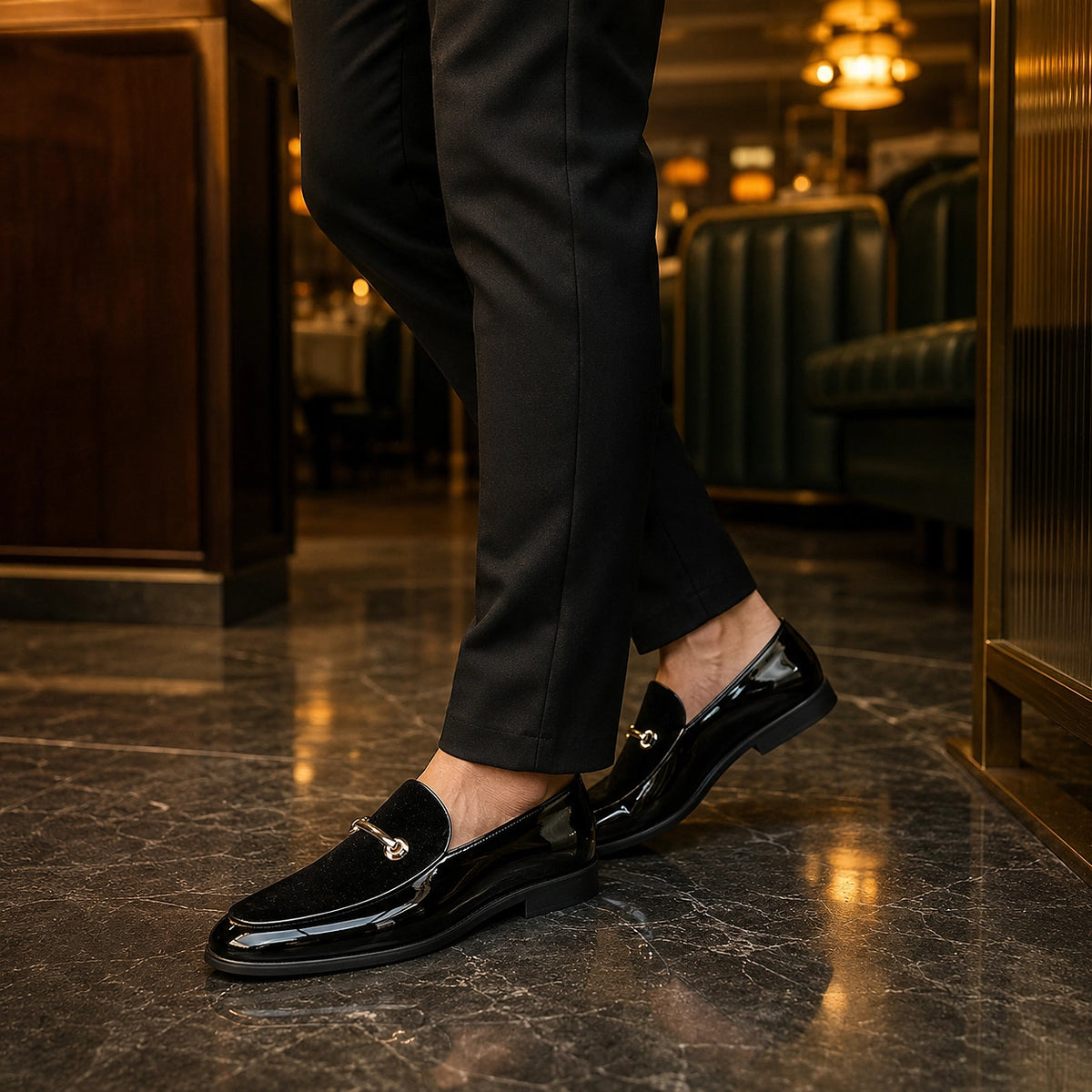 Dalcourt Leather Horsebit Loafers — Black (footwear environment 1)