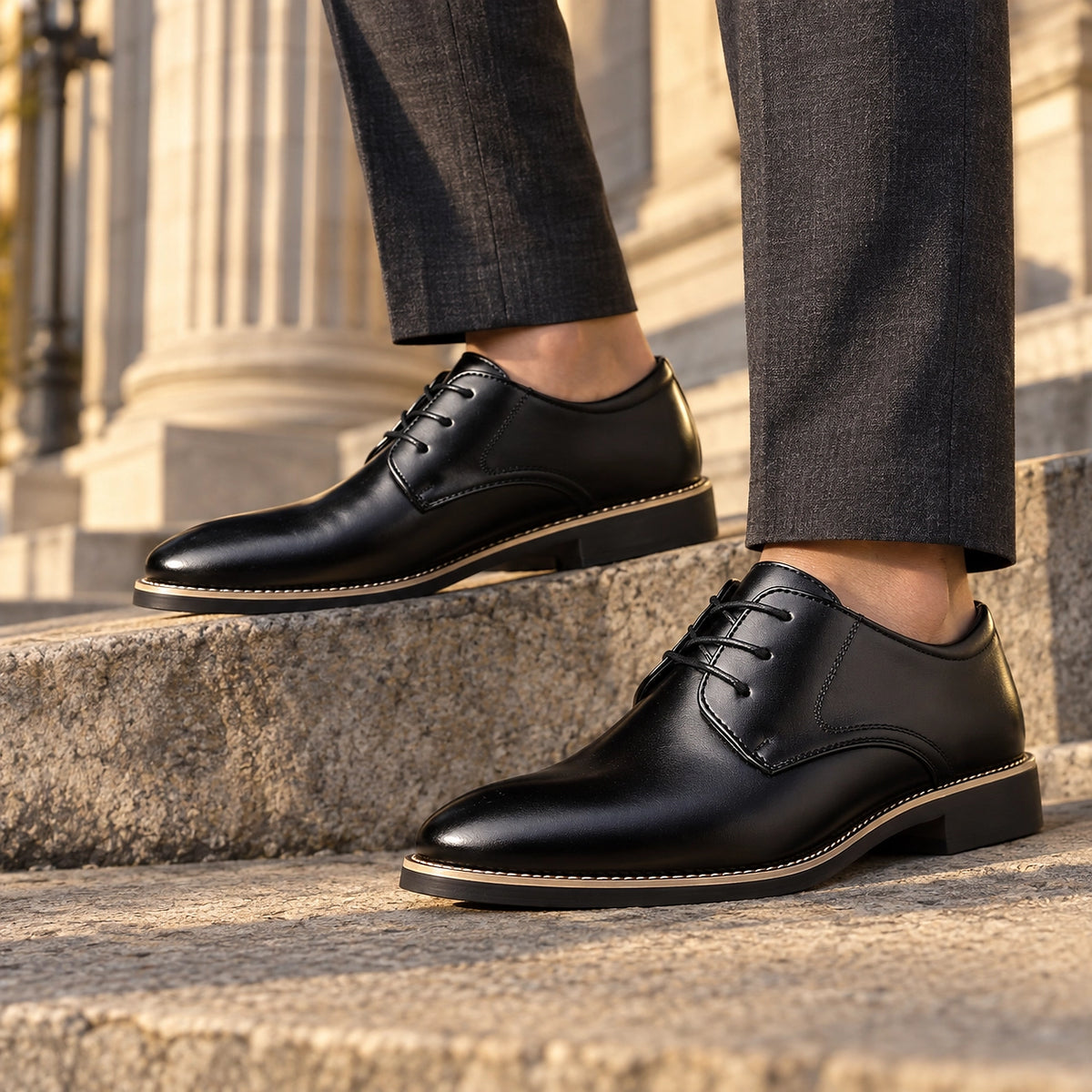 Darlow Leather Derby Oxfords — Black (footwear environment 2)