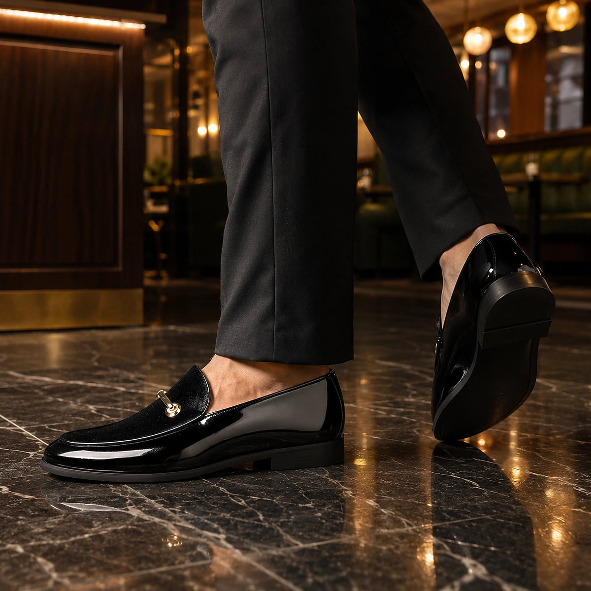 Dalcourt Leather Horsebit Loafers — Black (footwear environment 3)