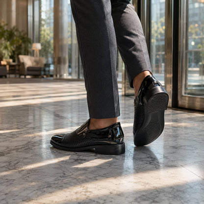 Halven Leather Slip-On Loafers — Black (footwear environment 3)
