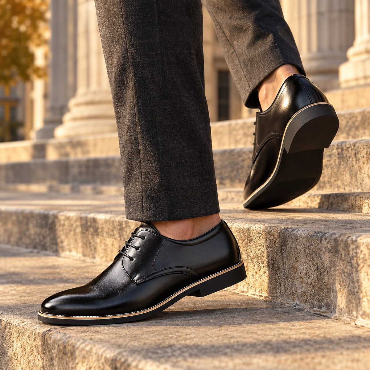 Darlow Leather Derby Oxfords — Black (footwear environment 3)