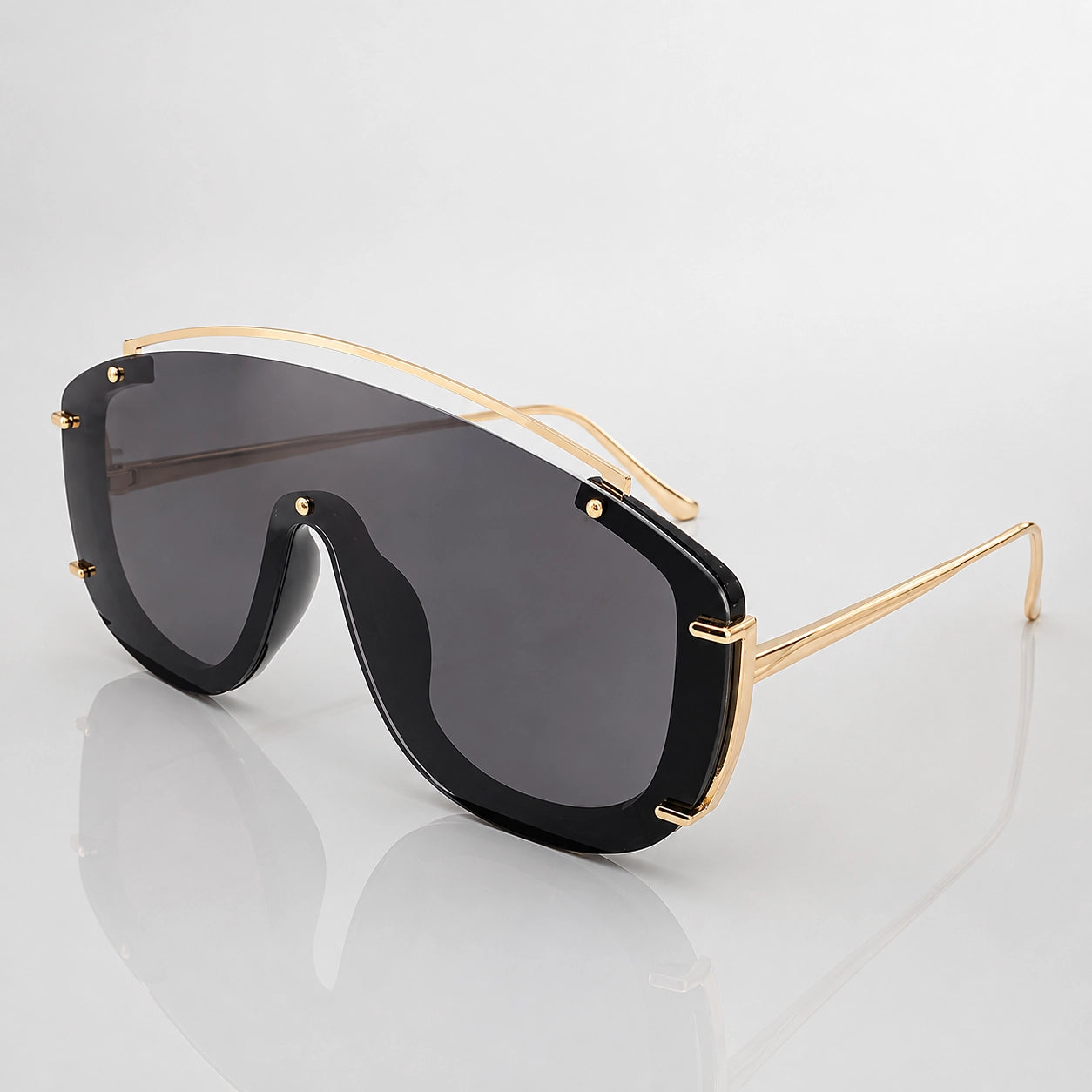 Quelra Solano Sunglasses — Black Frame Gray Film (sunglasses hero)