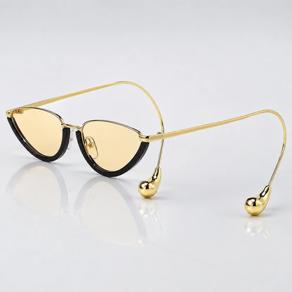 Halvra Cat-Eye Sunglasses — Black Frame Light Tea Slices (sunglasses hero)