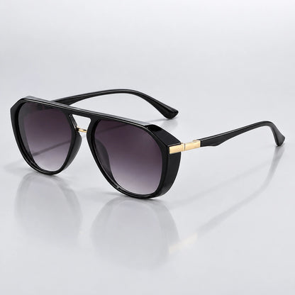 Halvon Deco Sunglasses — Black Frame With Double Gray Lenses (sunglasses hero)