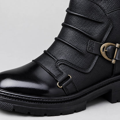 Harwick Leather Ankle Boots — Black (gm-cx63) Trendy Boots (mens shoe zoom)