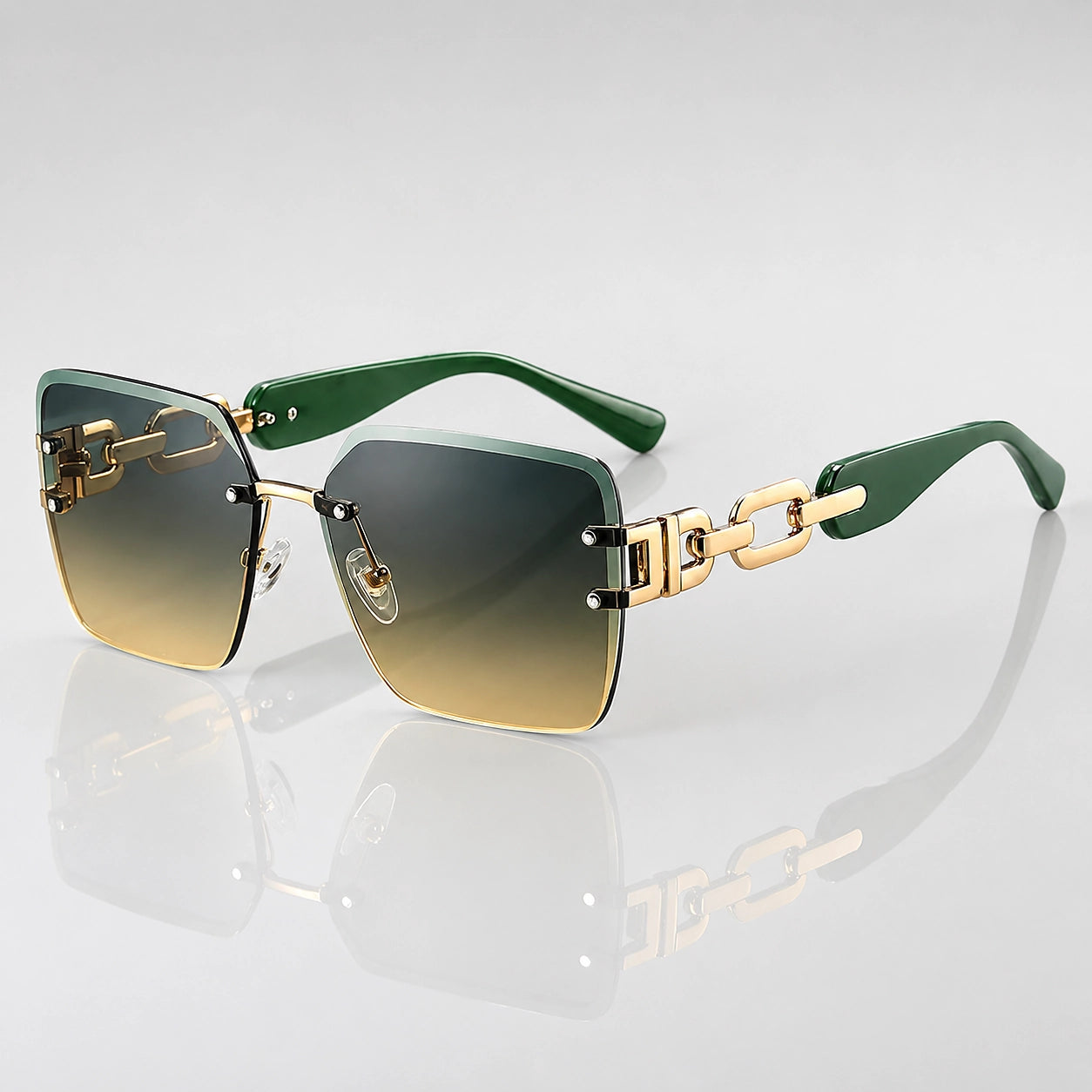 Delara Riviera Sunglasses — Black Green Yellow (sunglasses hero)