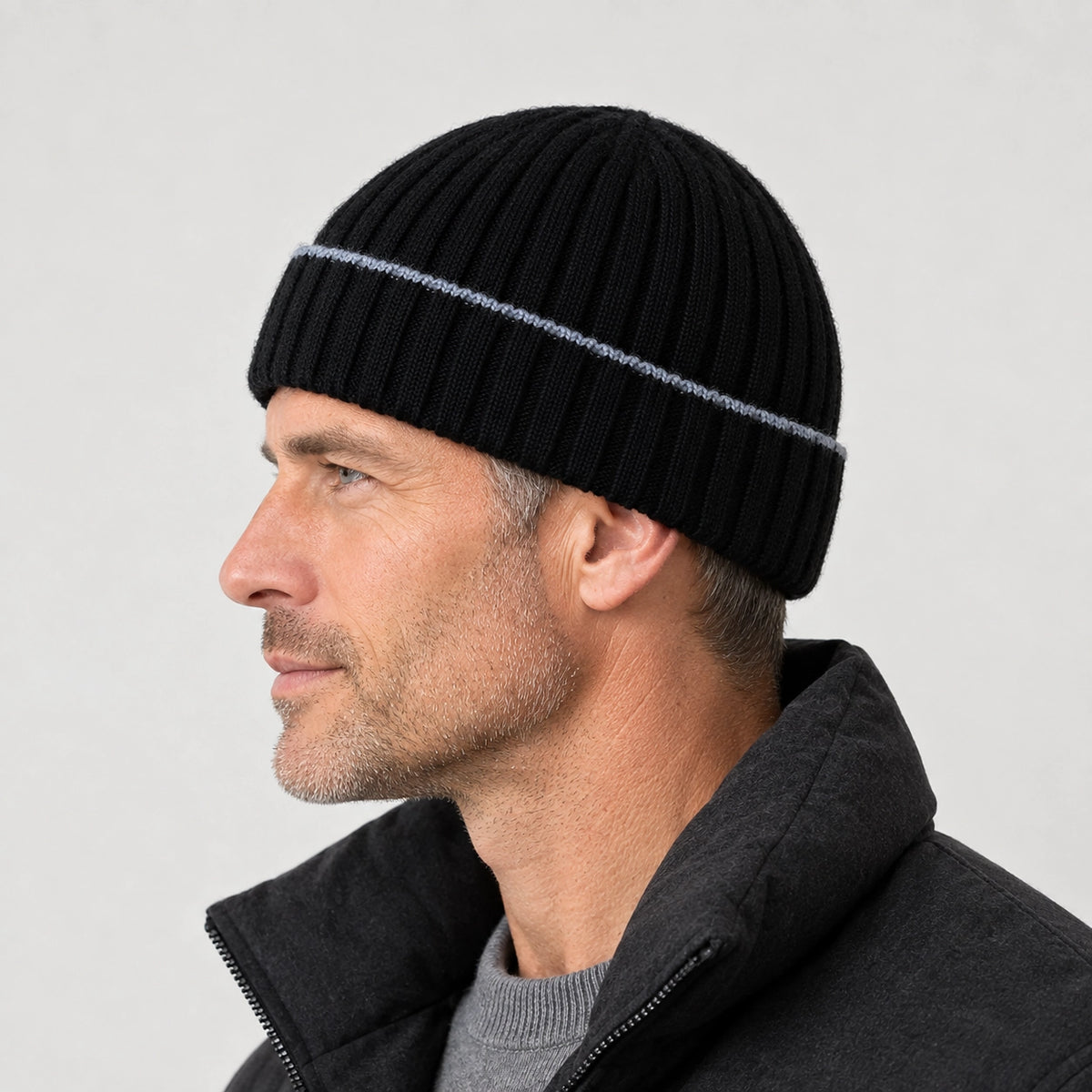 Dalton Wool Beanie — Black (headwear model alt)