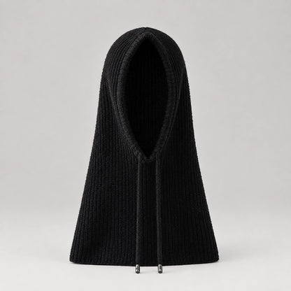 Brynn Wool Blend Balaclava Hood — Black (headwear solo front)