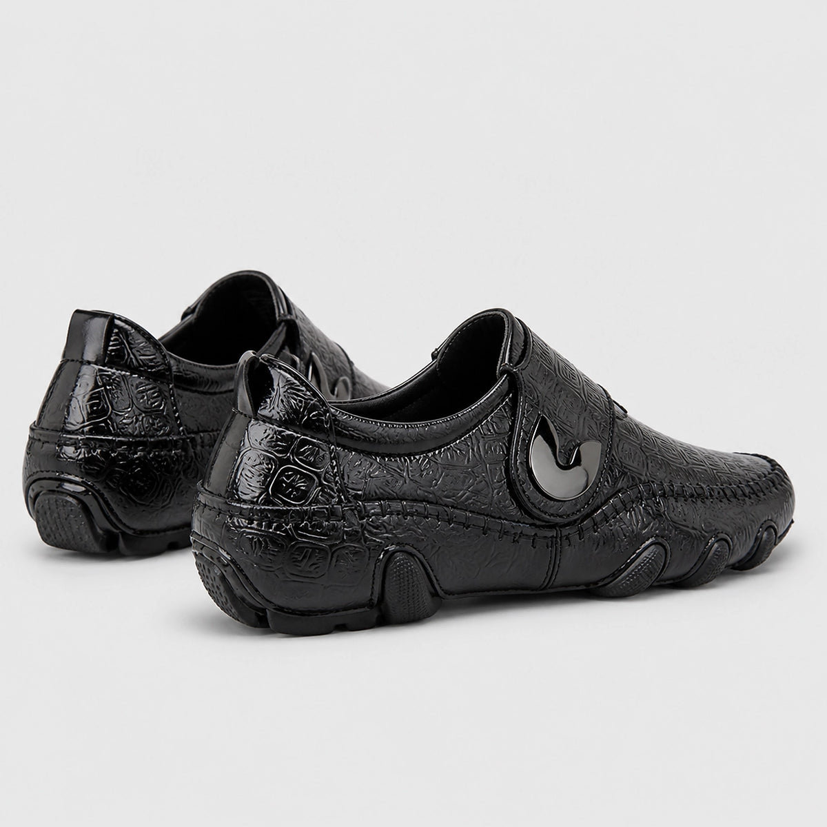 Halston Genuine Leather Loafers — Black (mens shoe angle)
