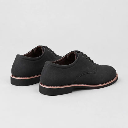 Halkirk Leather Derby Oxfords — Black (mens shoe angle)