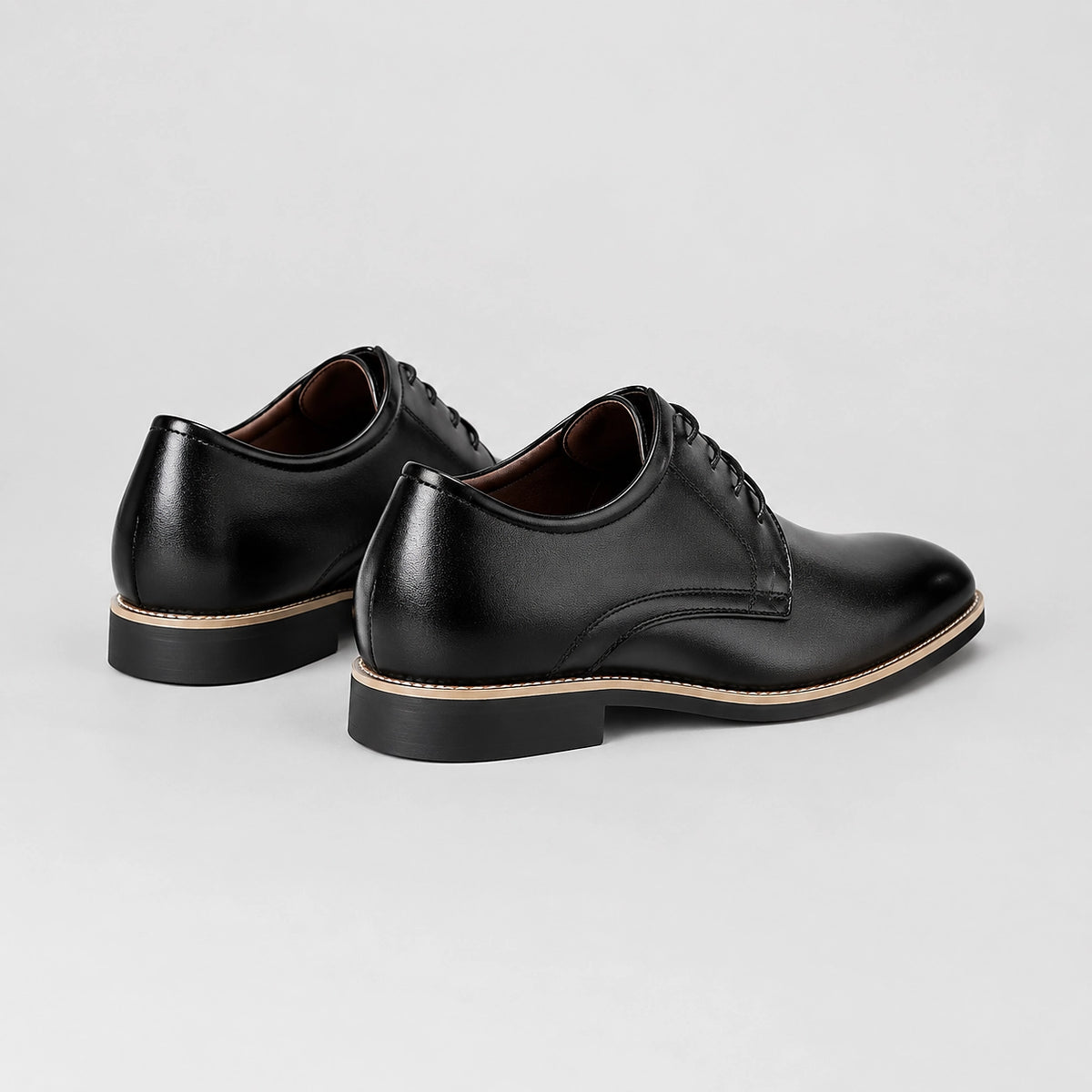 Darlow Leather Derby Oxfords — Black (mens shoe angle)