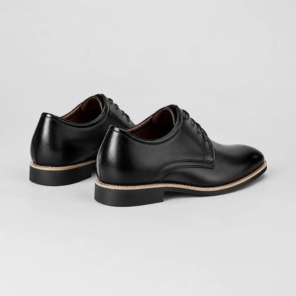 Darlow Leather Derby Oxfords — Black (mens shoe angle)