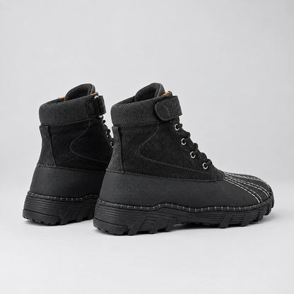 Broden Leather Duck Boots — Black (mens shoe angle)
