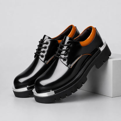 Halvord Leather Platform Oxford — Black (mens shoe pedestal)