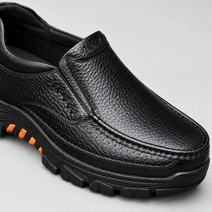 Halton Leather Slip-On Loafers — Black (mens shoe zoom)