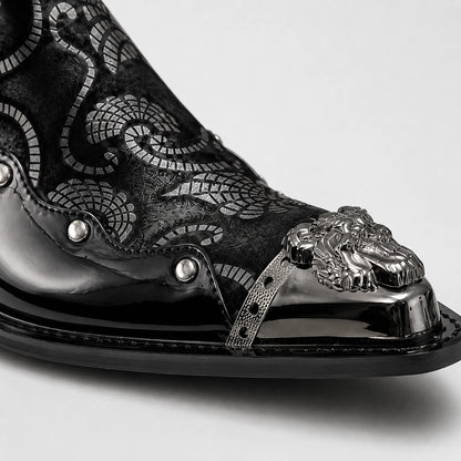 Halvorn Leather Pointed Loafers — Black (mens shoe zoom)