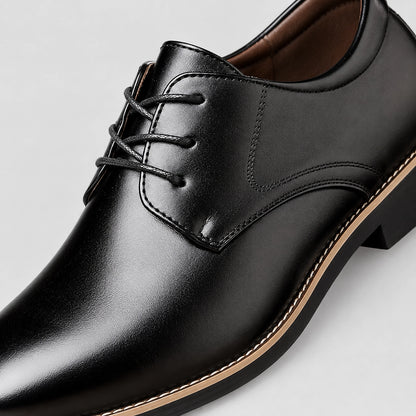 Darlow Leather Derby Oxfords — Black (mens shoe zoom)