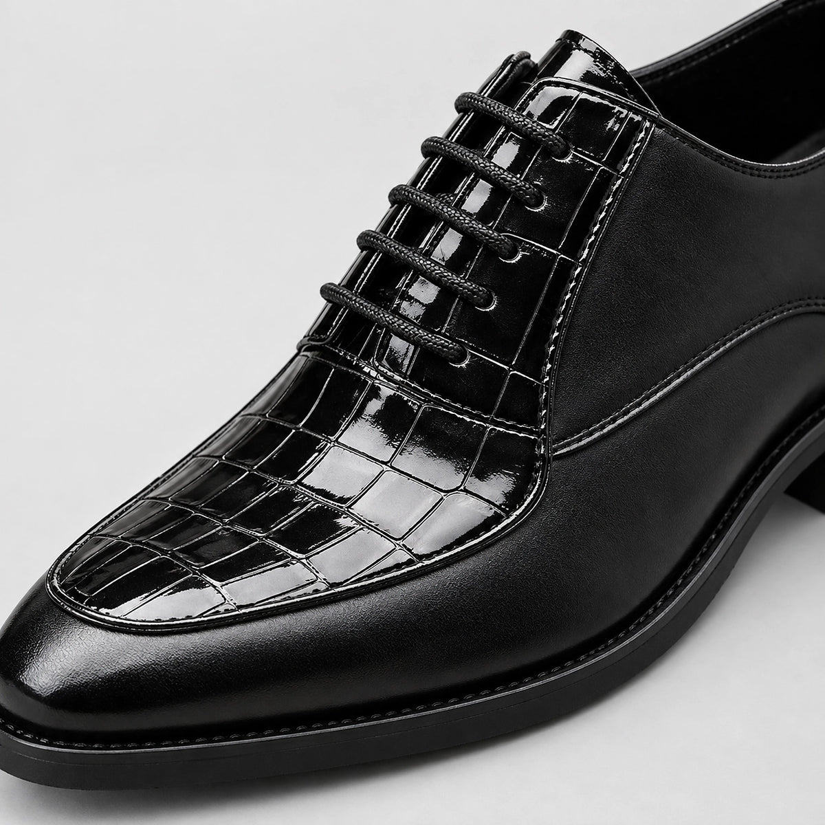 Dorval Leather Oxford Dress Shoes — Black (mens shoe zoom)