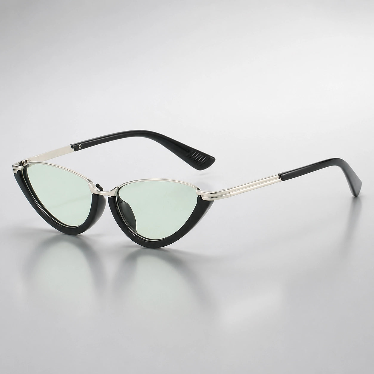 Dalvera Cat-Eye Sunglasses — Black & Silver 2 (sunglasses hero)