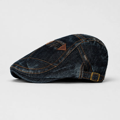 Halden Denim Beret — Black (studio solo)
