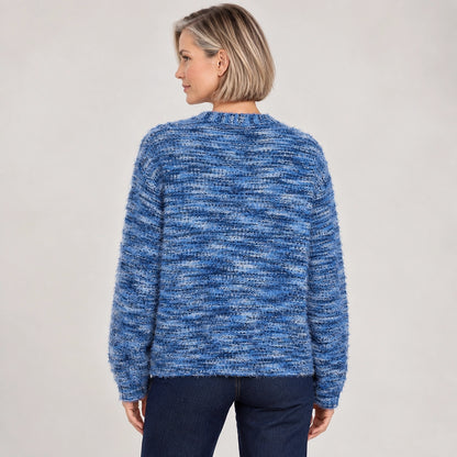 Belara Cotton Blend Cardigan — Blue (apparel back)