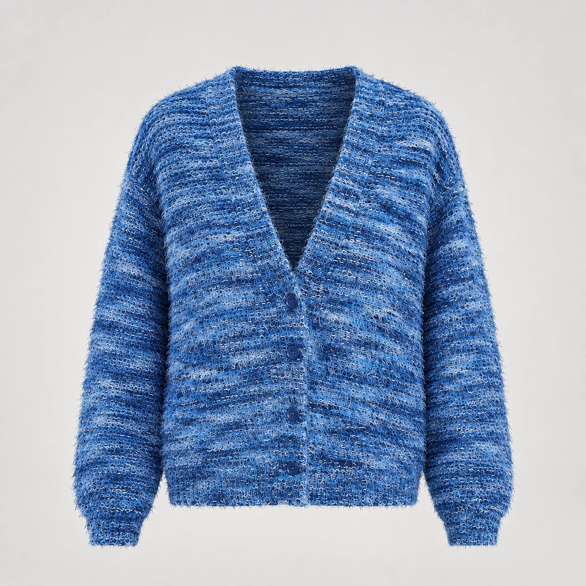 Belara Cotton Blend Cardigan — Blue (apparel solo)