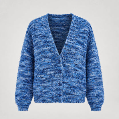 Belara Cotton Blend Cardigan — Blue (apparel solo)