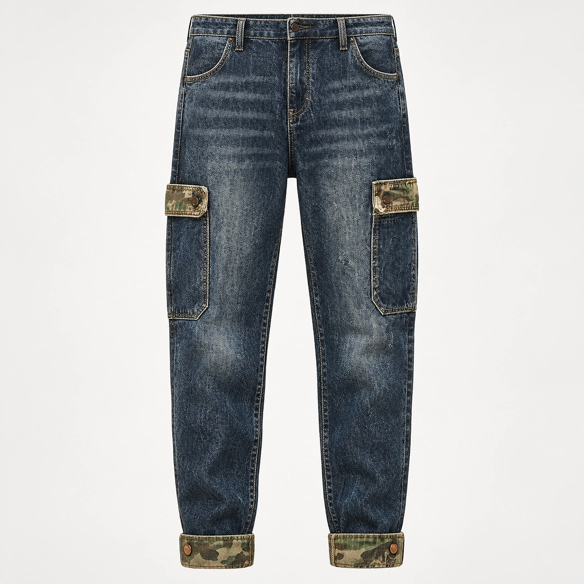 Breckon Cotton Cargo Jeans — Blue (apparel solo)