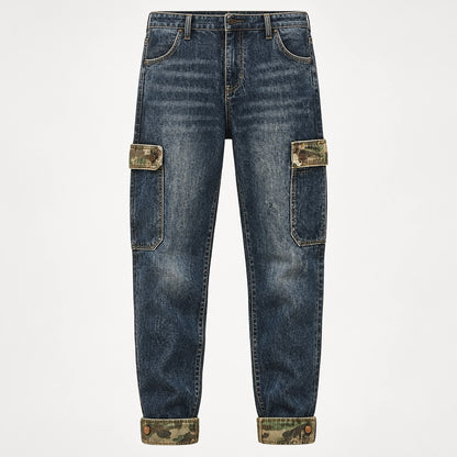 Breckon Cotton Cargo Jeans — Blue (apparel solo)