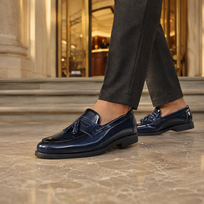 Halcourt Leather Tassel Loafers — Blue (footwear environment 2)