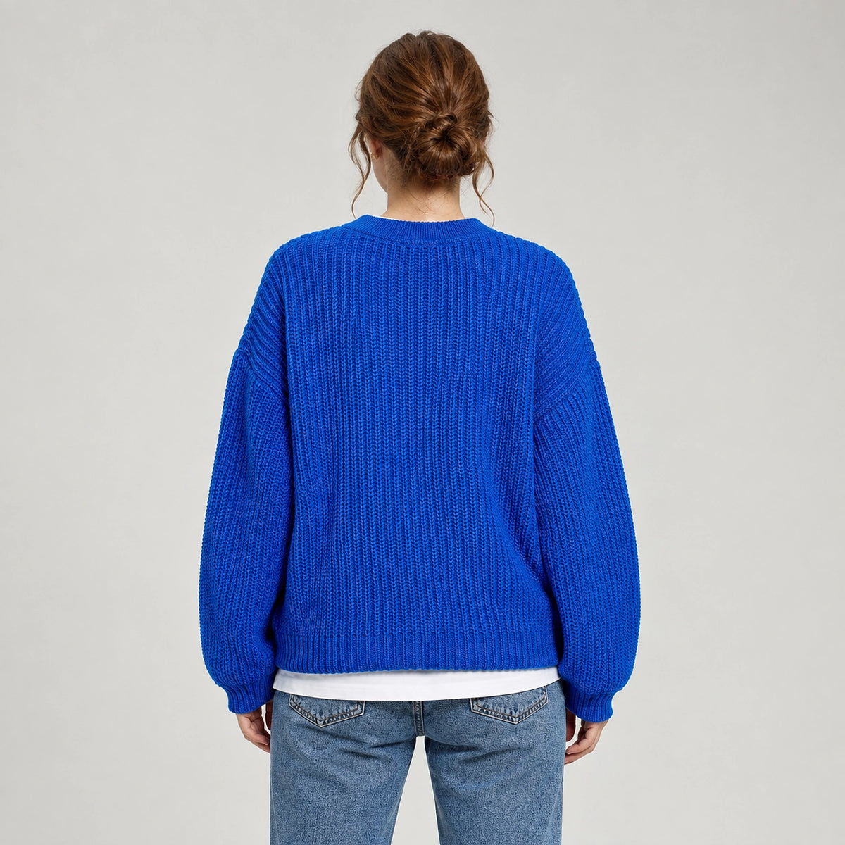 Brynn Ribbed Knit Sweater — Blue Theme (apparel back)