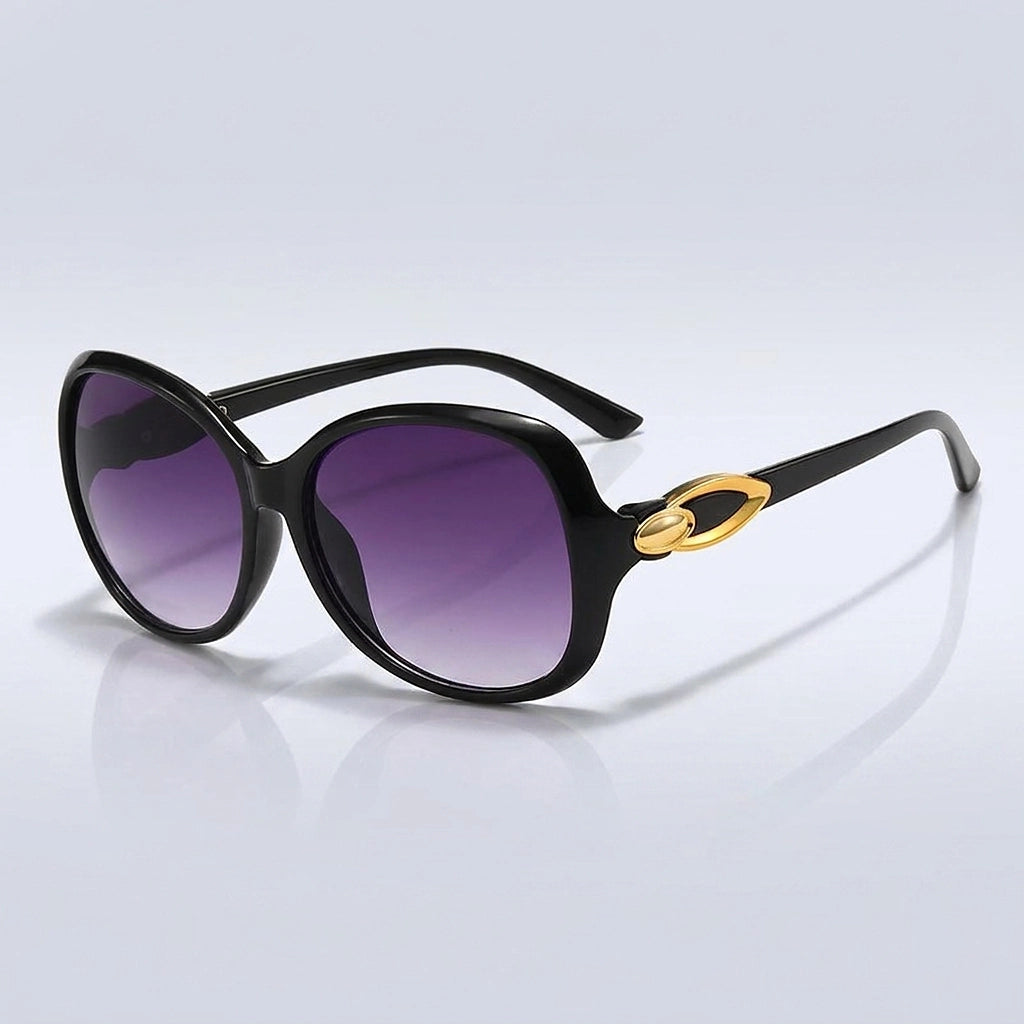 Floreau Solene Sunglasses — Bright Black Frame Gradient Gray Film (sunglasses hero)