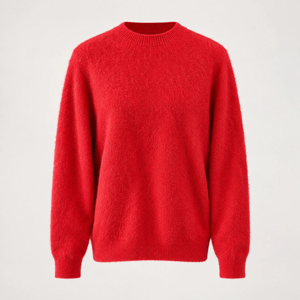 Beloru Cashmere Crewneck Sweater — Bright Red (apparel solo)