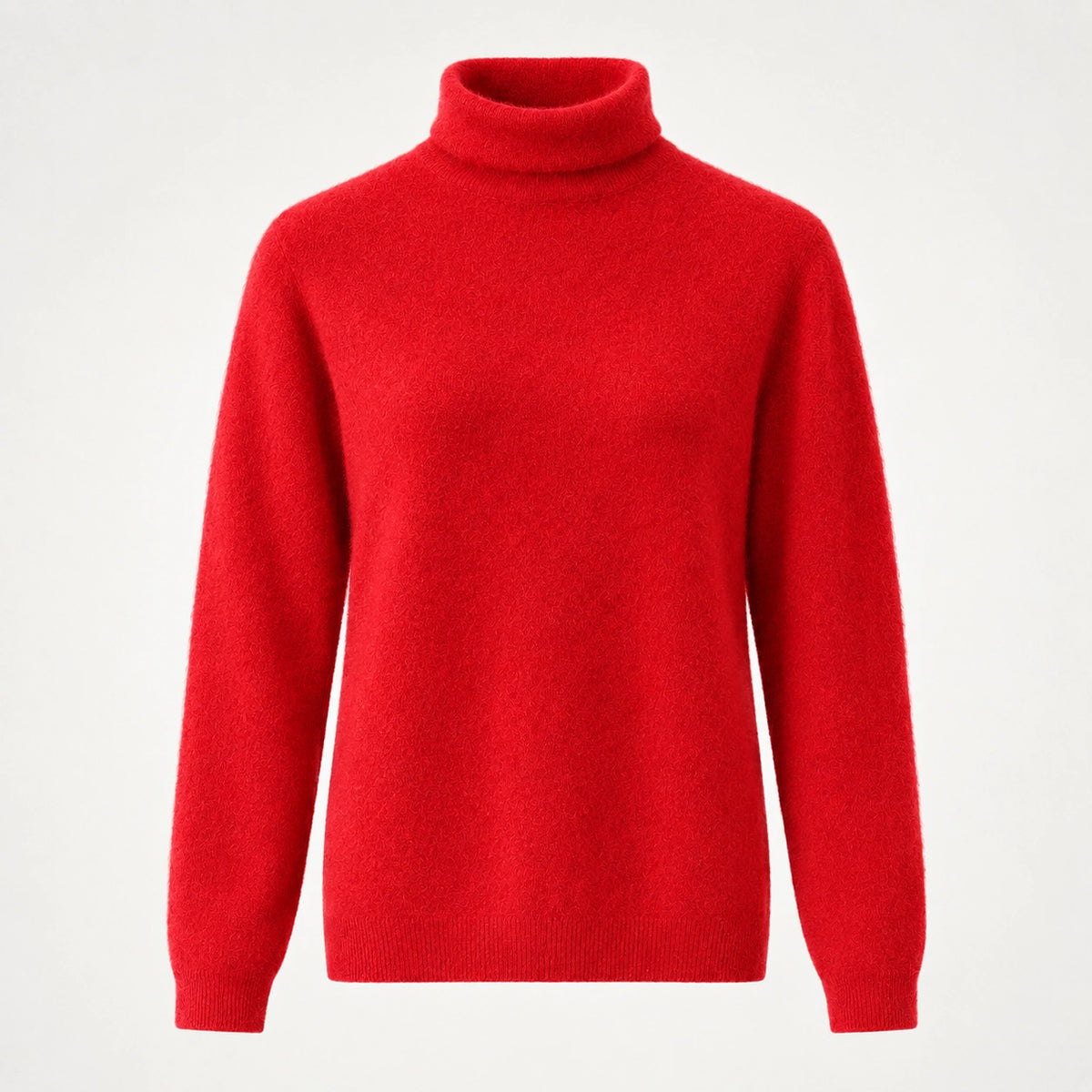 Delwyn Cashmere Turtleneck Sweater — Bright Red (apparel solo)