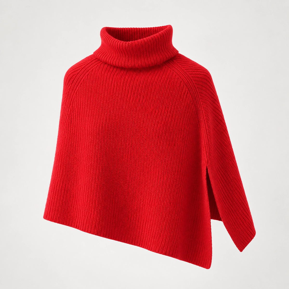 Hobart Wool Poncho — Bright Red (apparel solo)