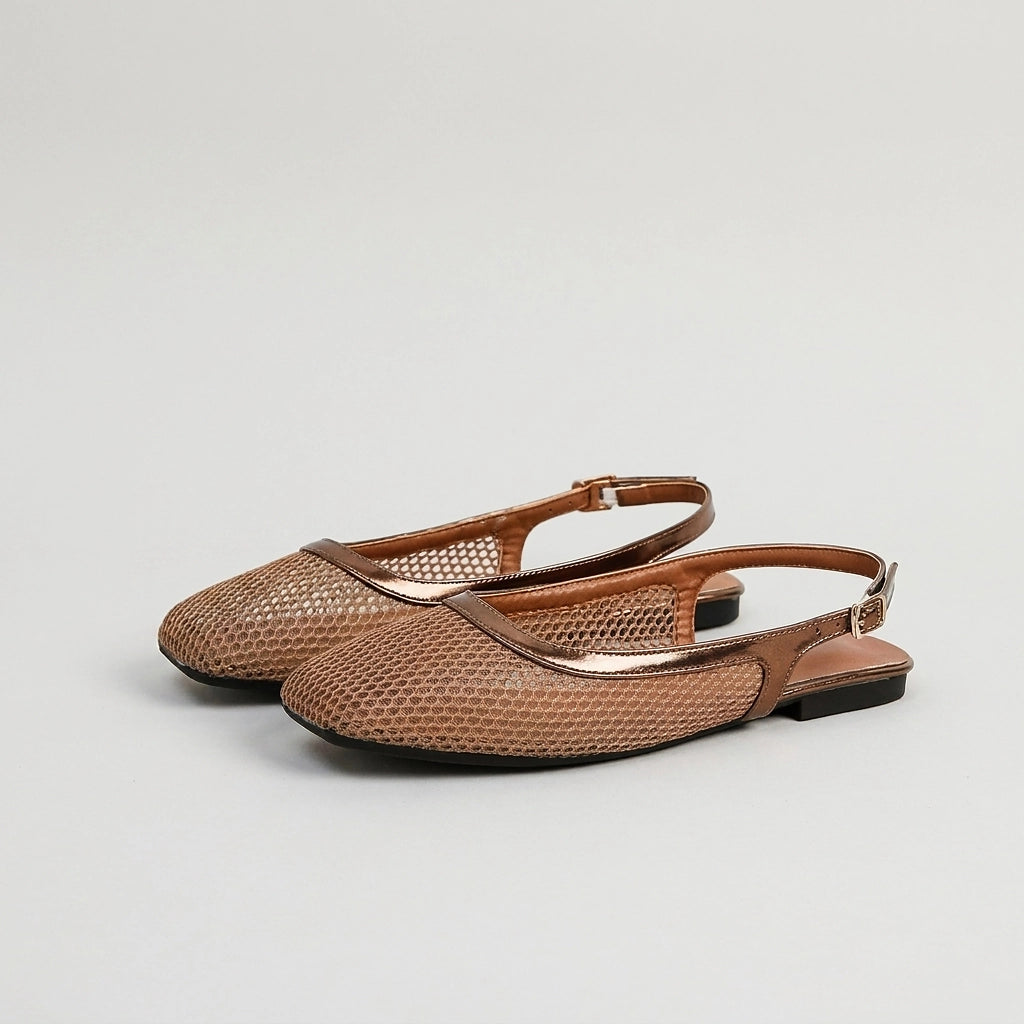 Lucy Mesh Slingback Flat Sandals